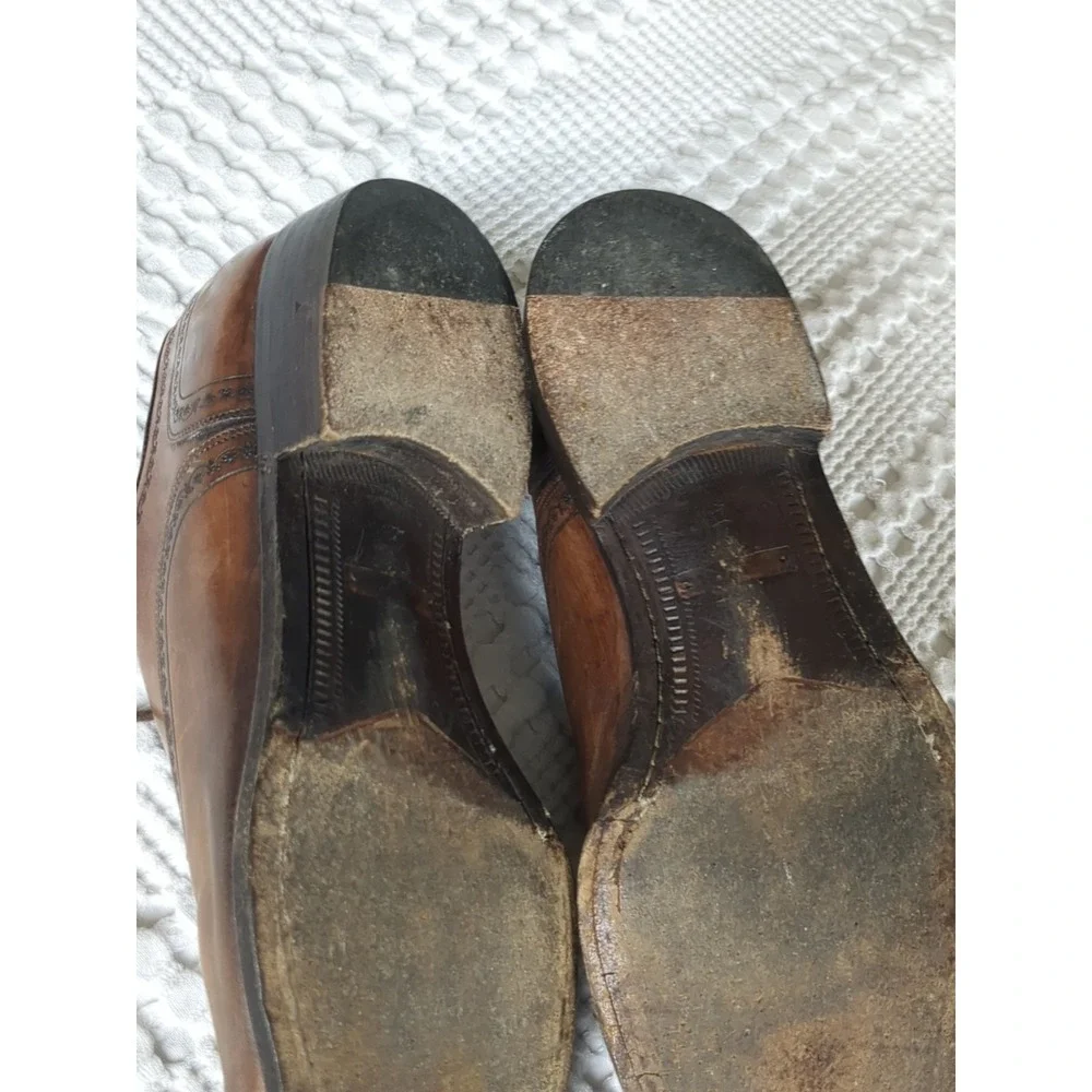 Canali‎ Wingtip Oxford Leather Dress Shoes Sz 9 US 42 EU Brown Lace Up